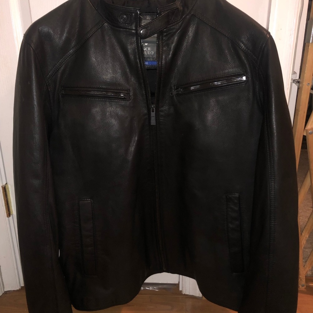 Vince Camuto 1X black leather thinsulate jacket